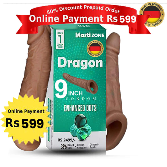 9 Dragon High Condom with Realistic Texture 9 inch Reusable Man Condom