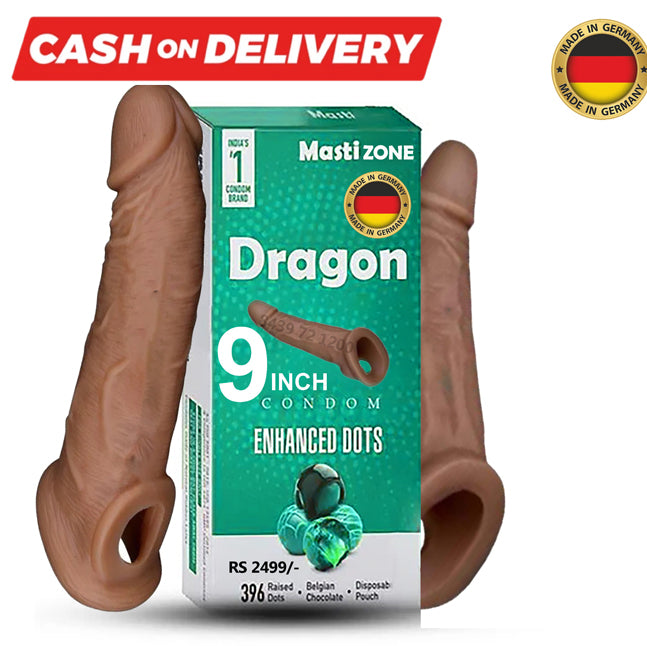 9 Dragon Condom with Realistic Texture 9 inch Reusable Man Condom